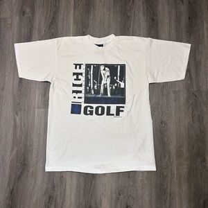 Vintage 90s 1993 Rice University Owls Golf T-Shirt White Men’s L J&M Sportswear